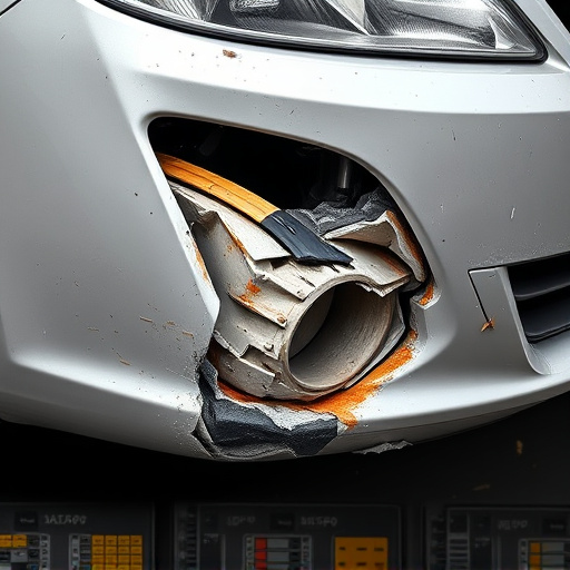 damaged car bumper