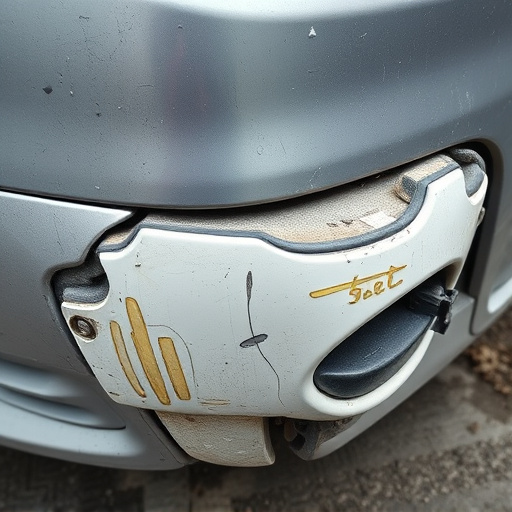 damaged car bumper
