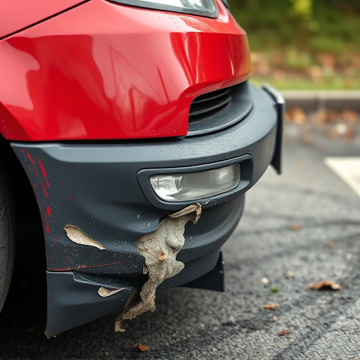 damaged car bumper
