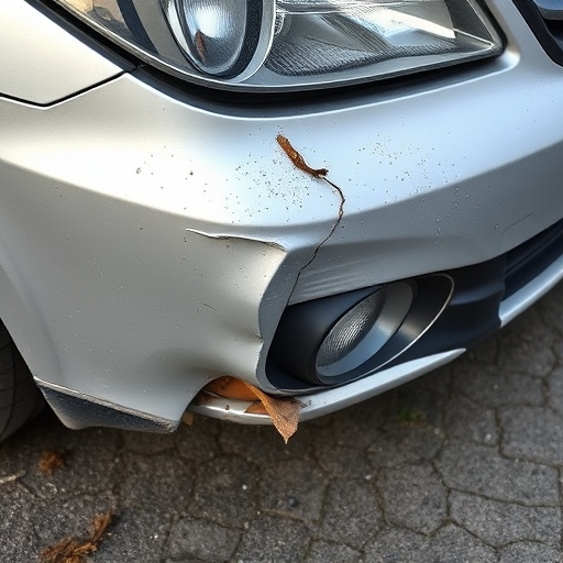 damaged car bumper