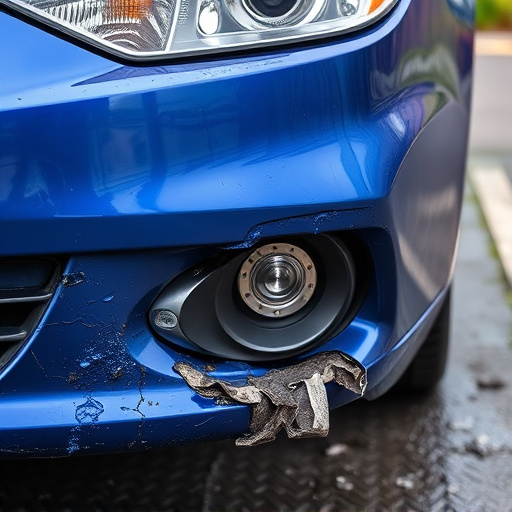 damaged car bumper