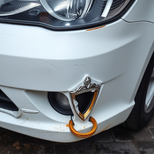 damaged car bumper