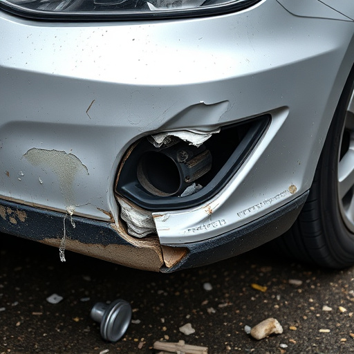 damaged car bumper