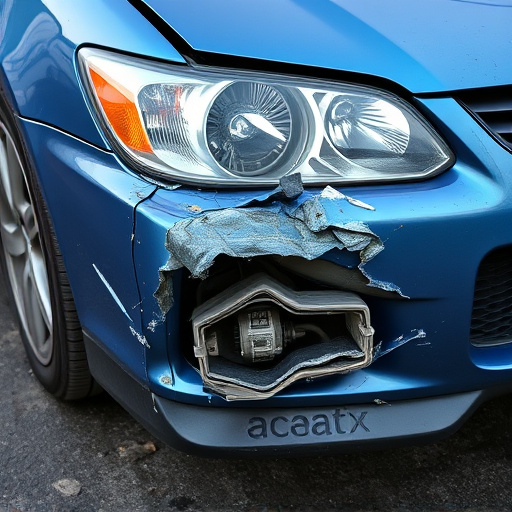 damaged car bumper