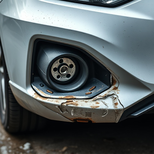 damaged car bumper