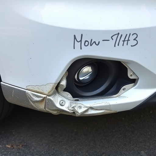 damaged car bumper