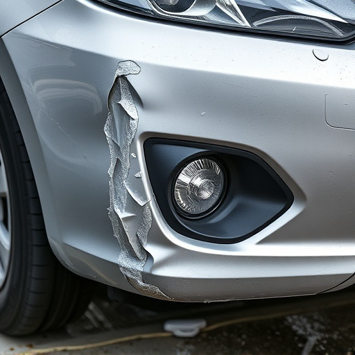 damaged car bumper