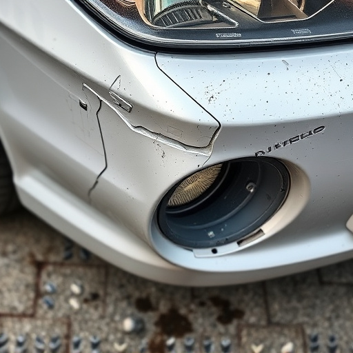 damaged car bumper