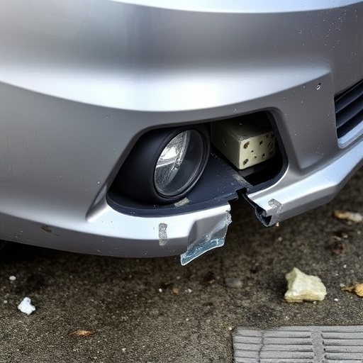 damaged car bumper
