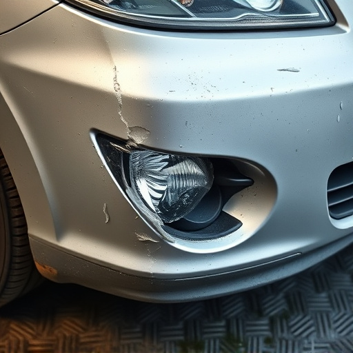 damaged car bumper
