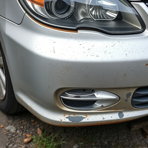 damaged car bumper