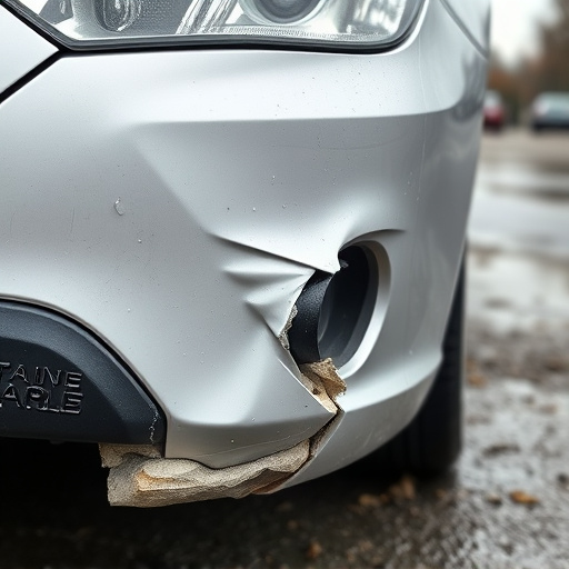 damaged car bumper