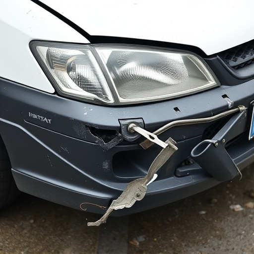 damaged car bumper