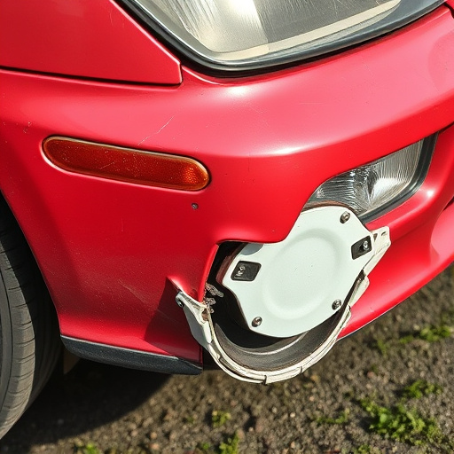 damaged car bumper