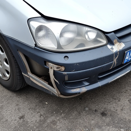 damaged car bumper