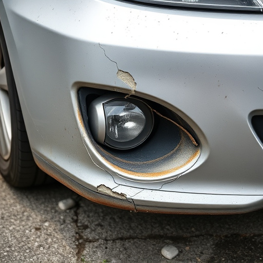 damaged car bumper