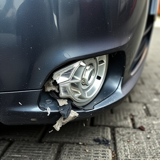 damaged car bumper