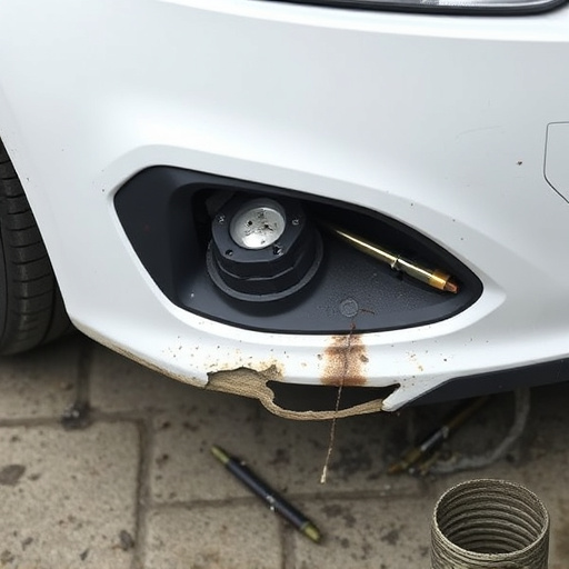 damaged car bumper