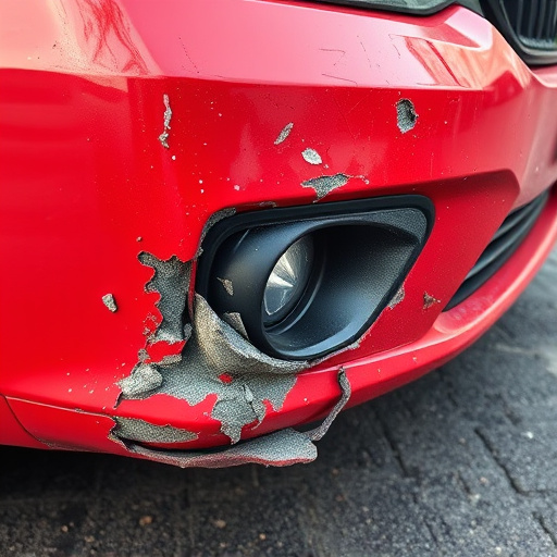 damaged car bumper