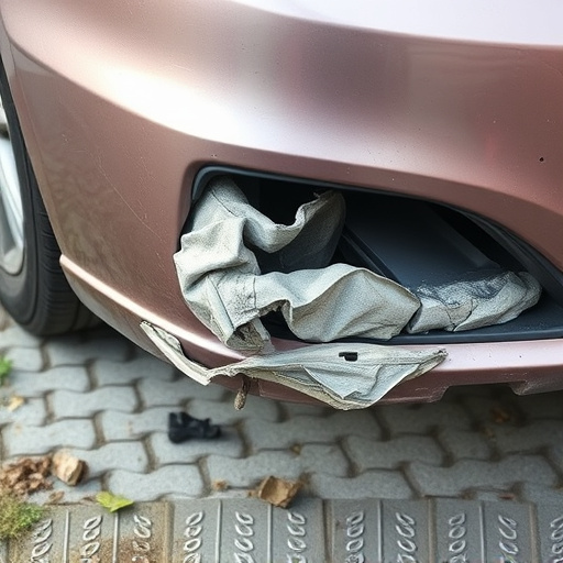 damaged car bumper