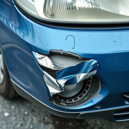damaged car bumper