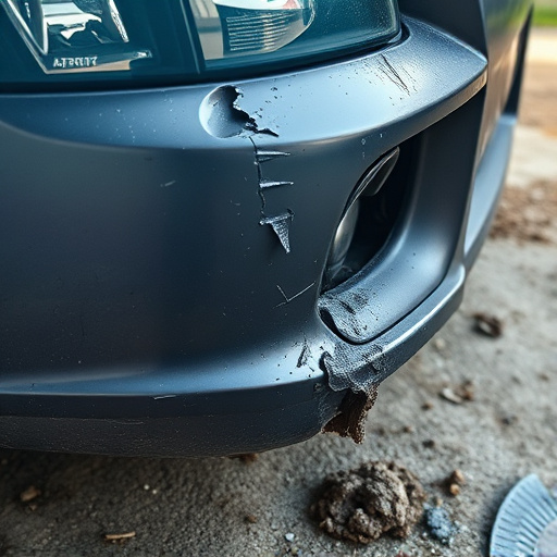 damaged car bumper