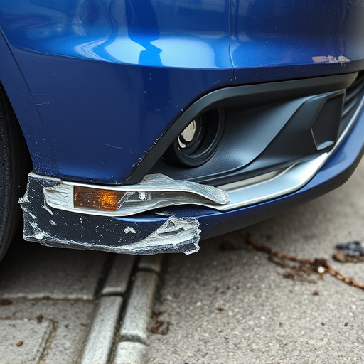 damaged car bumper