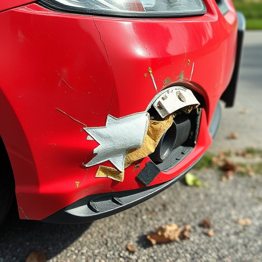 damaged car bumper
