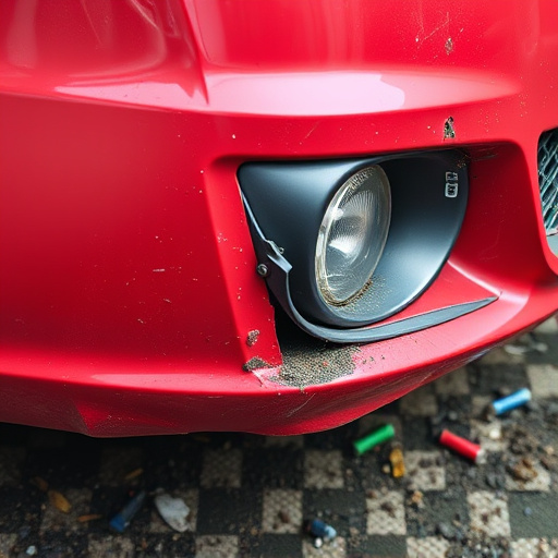damaged car bumper