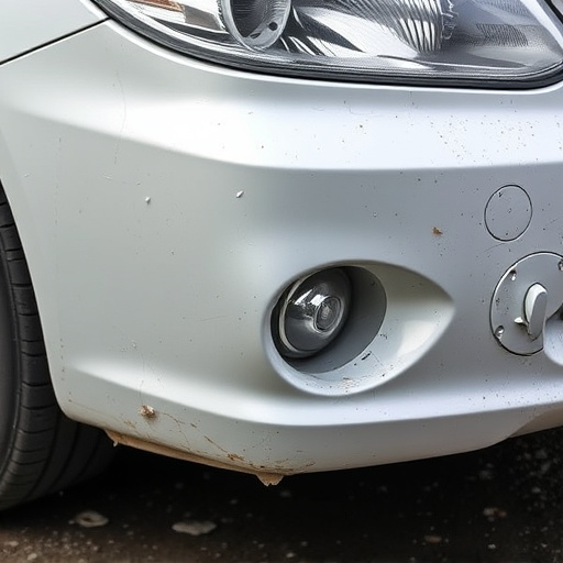 damaged car bumper