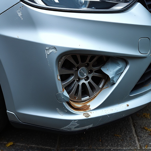 damaged car bumper
