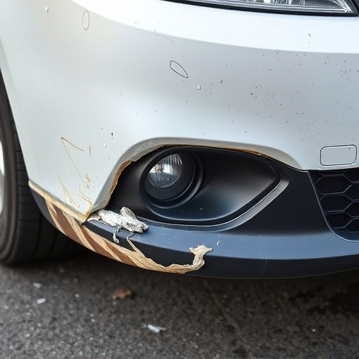 damaged car bumper