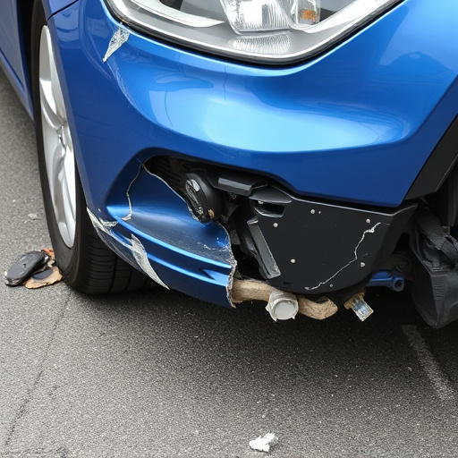 damaged car bumper