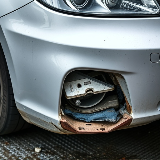 damaged car bumper