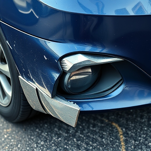 damaged car bumper