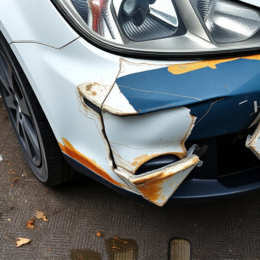 damaged car bumper