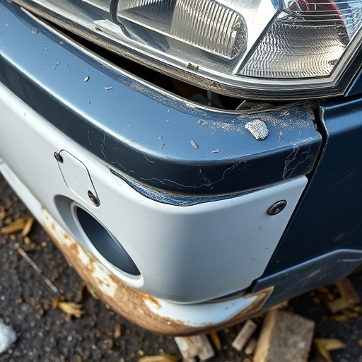 damaged car bumper