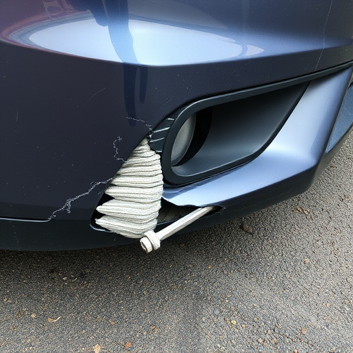 damaged car bumper