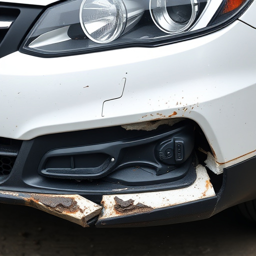 damaged car bumper