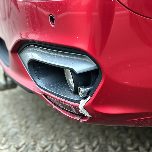 damaged car bumper