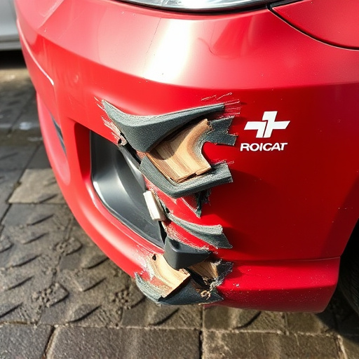 damaged car bumper