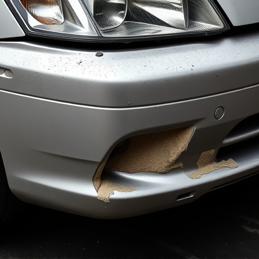 damaged car bumper