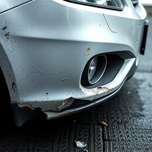 damaged car bumper