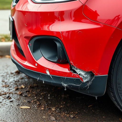 damaged car bumper