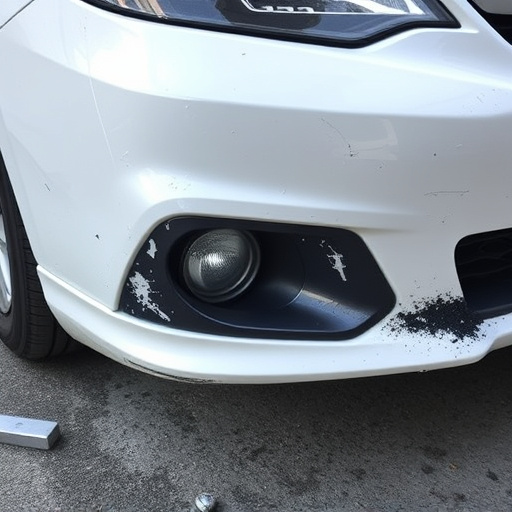 damaged car bumper