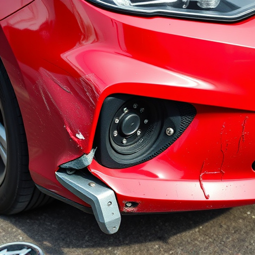 damaged car bumper