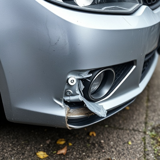 damaged car bumper