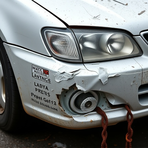 damaged car bumper