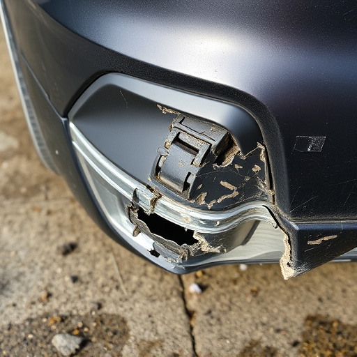 damaged car bumper