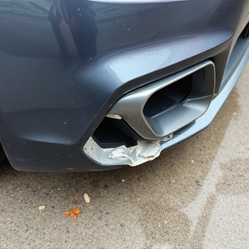 damaged car bumper